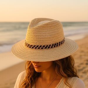 Conner Handmade Natural Fiber Straw Hat – L EUC